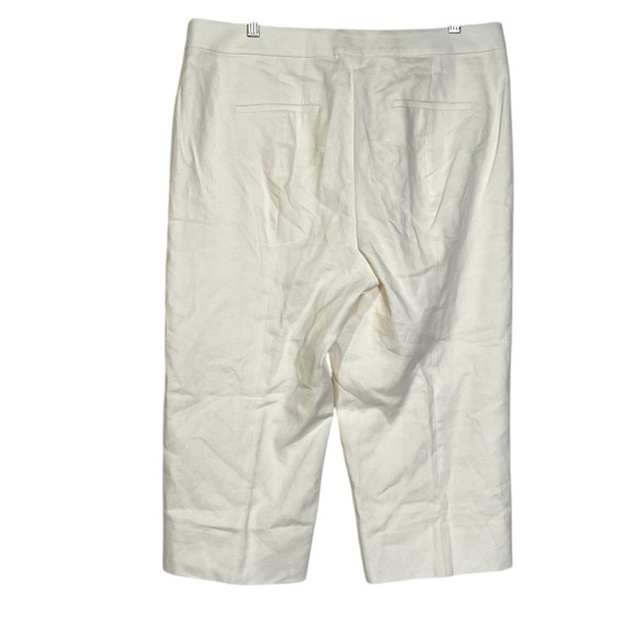 J. Crew Kate Pants Ivory Linen Blend Size 14 Tall Cropped Resortwear Summer NWT - Picture 2 of 9